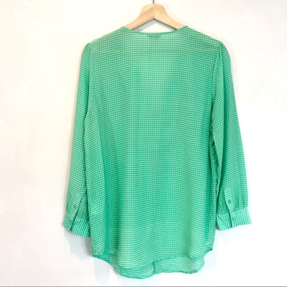 Joie minty green silk popover blouse M - Picture 6 of 7